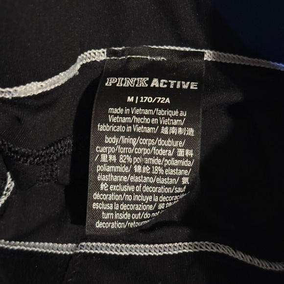 Victorias  Secret Pink Active Leggings Athletic Black Gold Glitter medium - Picture 5 of 5